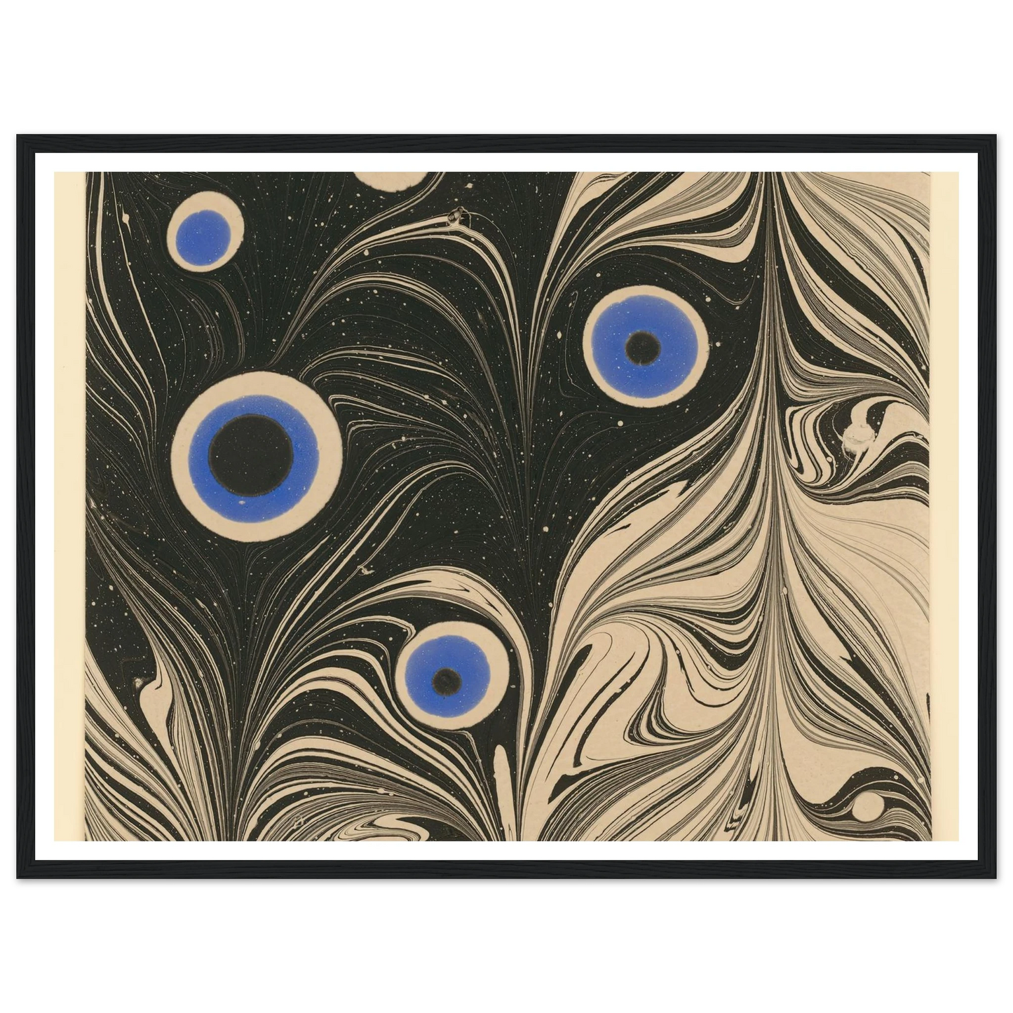 Marmorpapier (Pfauenfederornament) (1903 - 1907) Art Print | Josef Hoffmann - Framed Poster - 30x40 cm / 12x16″ - Black frame