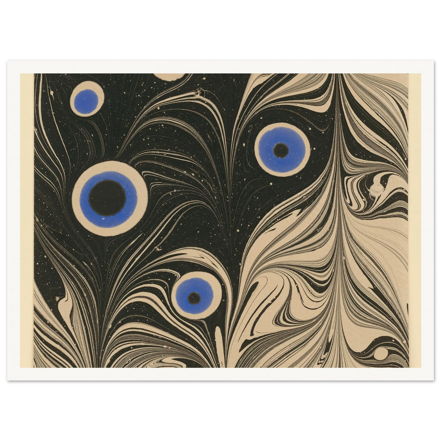 Marmorpapier (Pfauenfederornament) (1903 - 1907) Art Print | Josef Hoffmann - Framed Poster - 30x40 cm / 12x16″ - Black frame