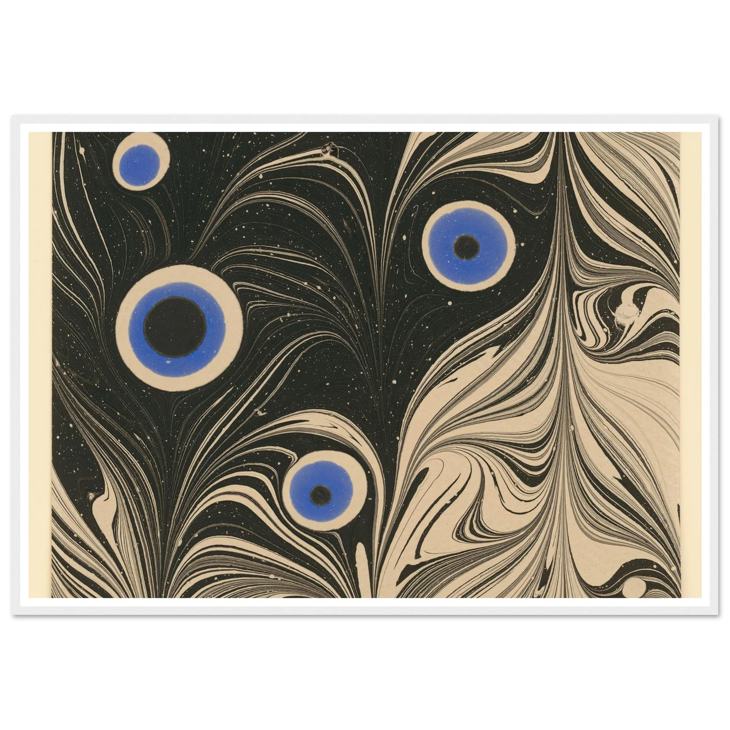 Marmorpapier (Pfauenfederornament) (1903 - 1907) Art Print | Josef Hoffmann - Framed Poster - 30x40 cm / 12x16″ - Black frame