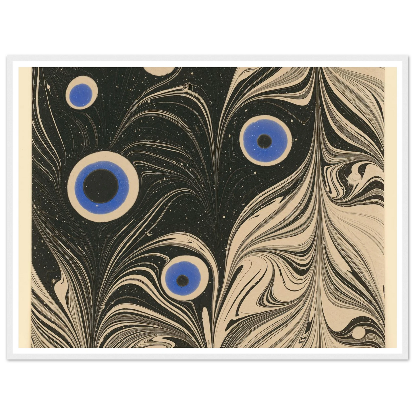 Marmorpapier (Pfauenfederornament) (1903 - 1907) Art Print | Josef Hoffmann - Framed Poster - 30x40 cm / 12x16″ - Black frame