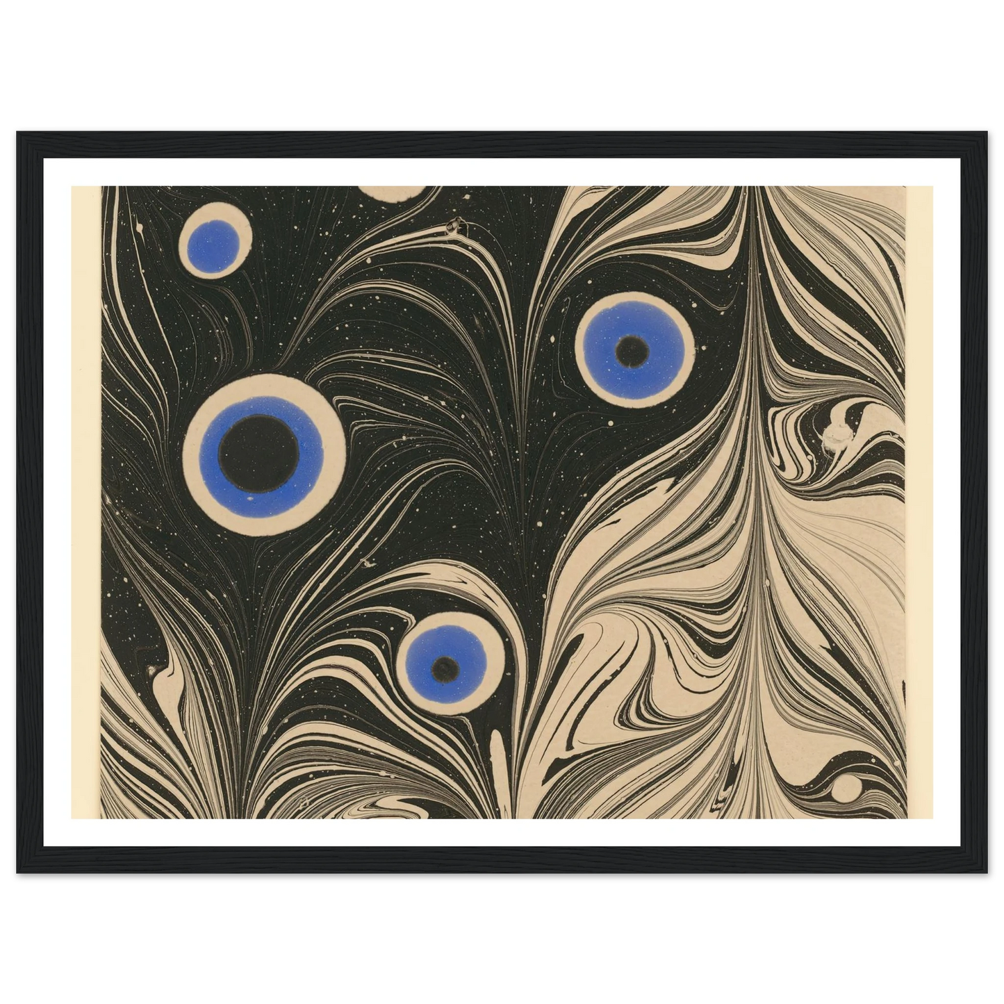 Marmorpapier (Pfauenfederornament) (1903 - 1907) Art Print | Josef Hoffmann - Framed Poster - 30x40 cm / 12x16″ - Black frame