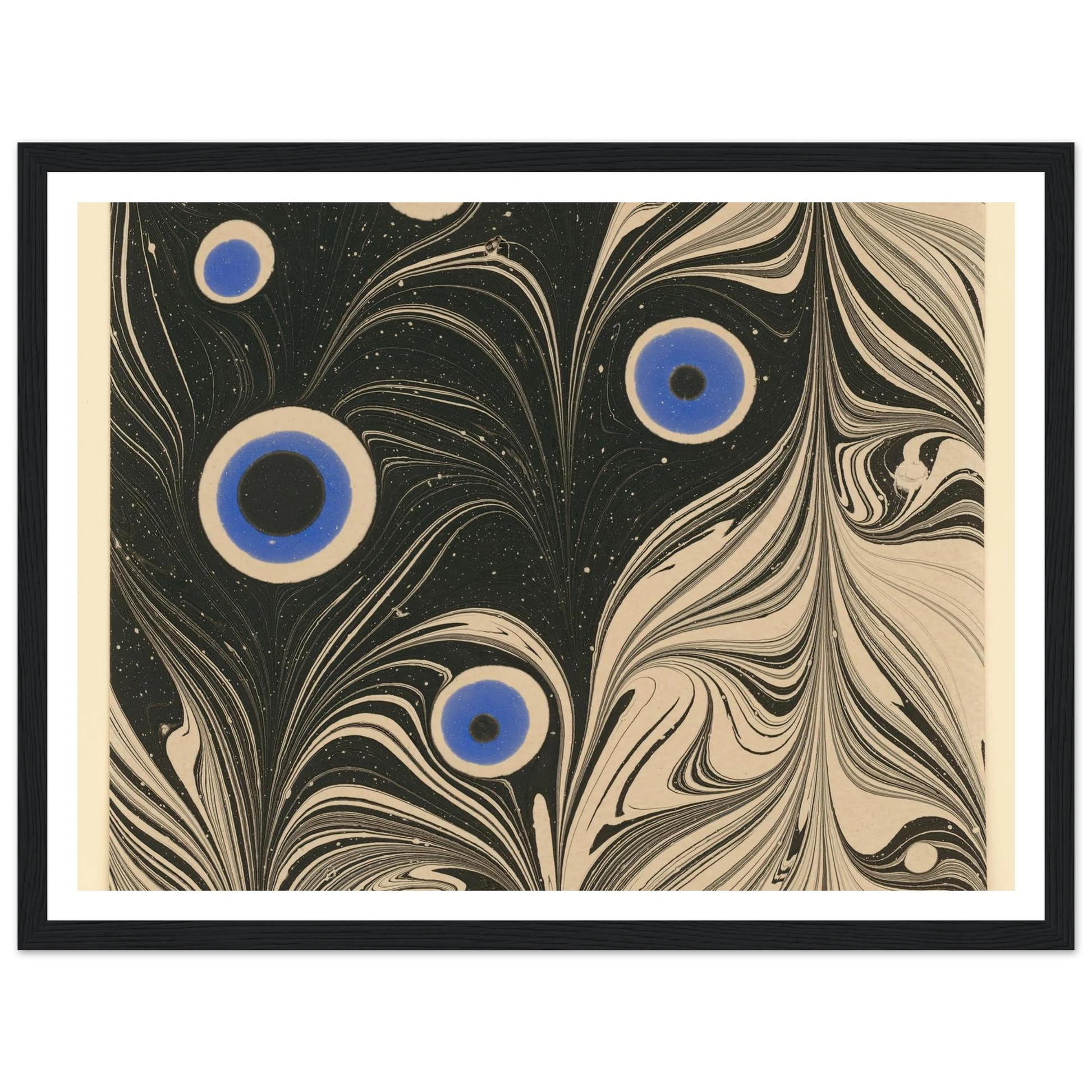 Marmorpapier (Pfauenfederornament) (1903 - 1907) Art Print | Josef Hoffmann - Framed Poster - 30x40 cm / 12x16″ - Black frame
