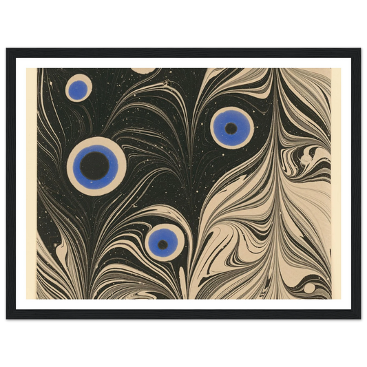 Marmorpapier (Pfauenfederornament) (1903 - 1907) Art Print | Josef Hoffmann - Framed Poster - 30x40 cm / 12x16″ - Black frame
