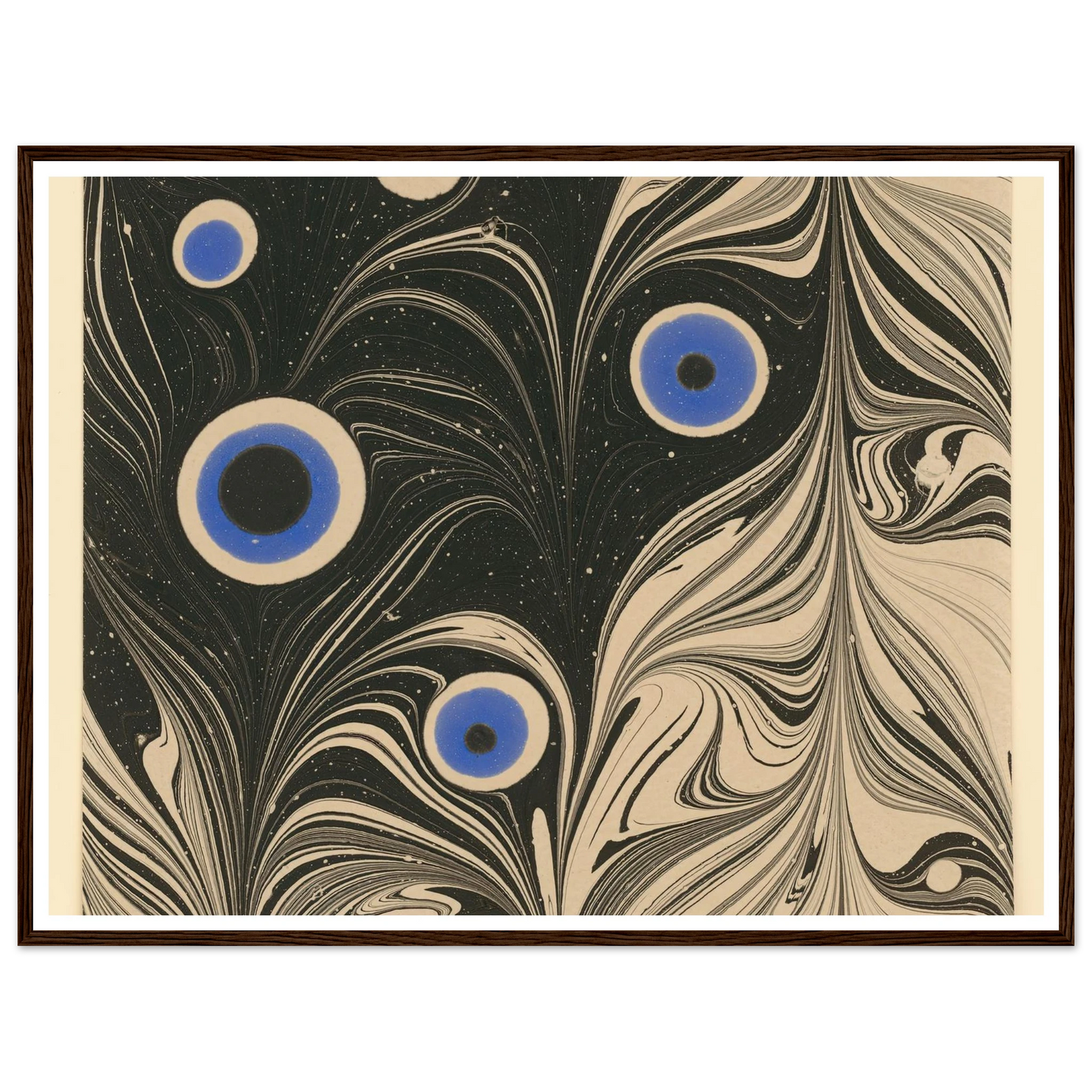 Marmorpapier (Pfauenfederornament) (1903 - 1907) Art Print | Josef Hoffmann - Framed Poster - 30x40 cm / 12x16″ - Black frame
