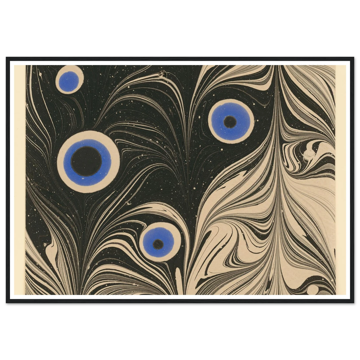 Marmorpapier (Pfauenfederornament) (1903 - 1907) Art Print | Josef Hoffmann - Framed Poster - 30x40 cm / 12x16″ - Black frame