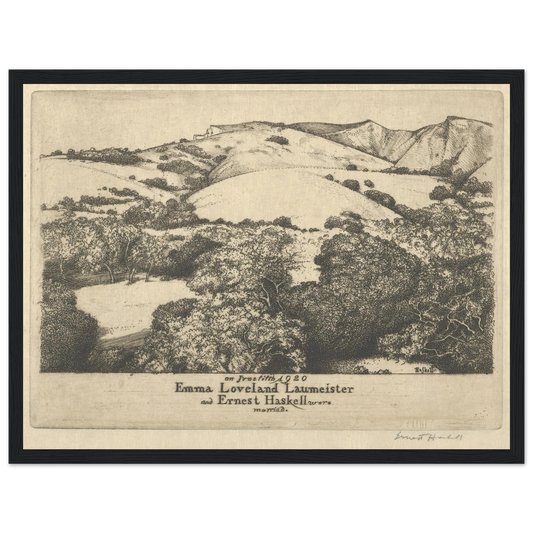 Marriage Announcement–Ernest Haskell and Emma Loveland Laumeister (1920) Art Print | Ernest Haskell - Framed Poster - 30x40 cm / 12x16″ - Black frame
