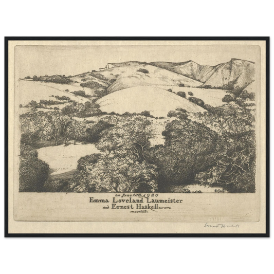 Marriage Announcement–Ernest Haskell and Emma Loveland Laumeister (1920) Art Print | Ernest Haskell - Framed Poster - 30x40 cm / 12x16″ - Black frame