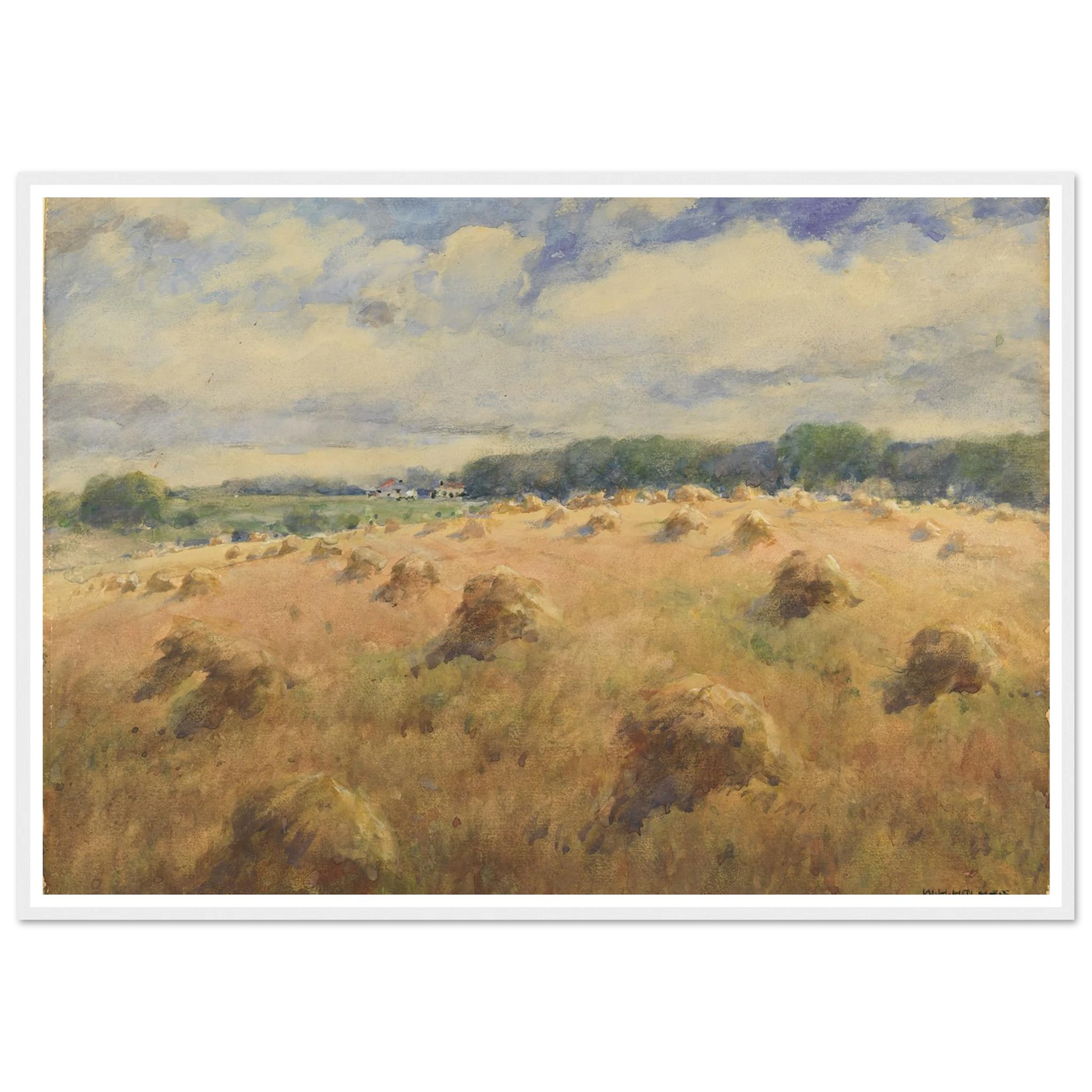 Maryland Wheat Fields Art Print | William Henry Holmes - Framed Poster - 30x40 cm / 12x16″ - Black frame