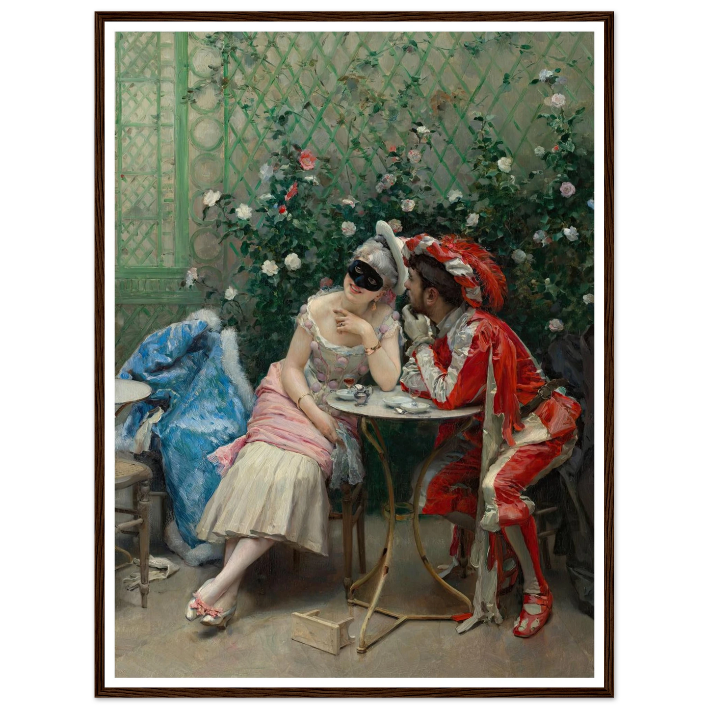 Masqueraders (1875–78) Art Print | Raimundo de Madrazo y Garreta - Framed Poster - 30x40 cm / 12x16″ - Black frame
