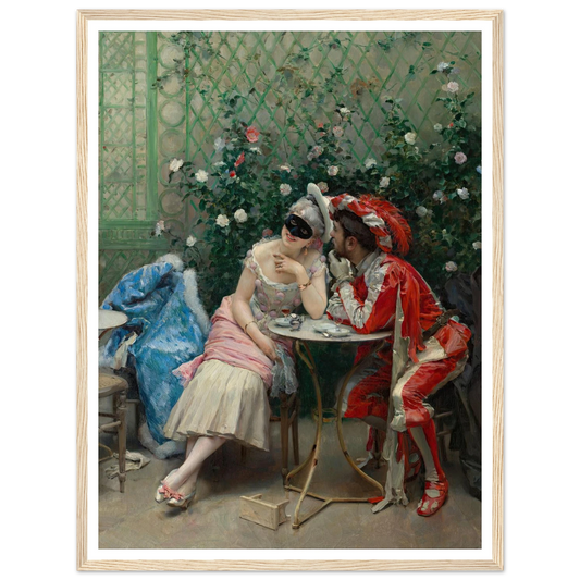 Masqueraders (1875–78) Art Print | Raimundo de Madrazo y Garreta - Framed Poster - 30x40 cm / 12x16″ - Black frame