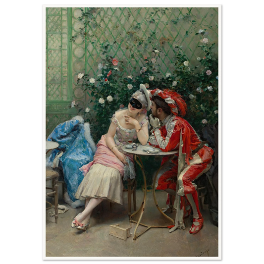 Masqueraders (1875–78) Art Print | Raimundo de Madrazo y Garreta - Framed Poster - 30x40 cm / 12x16″ - Black frame