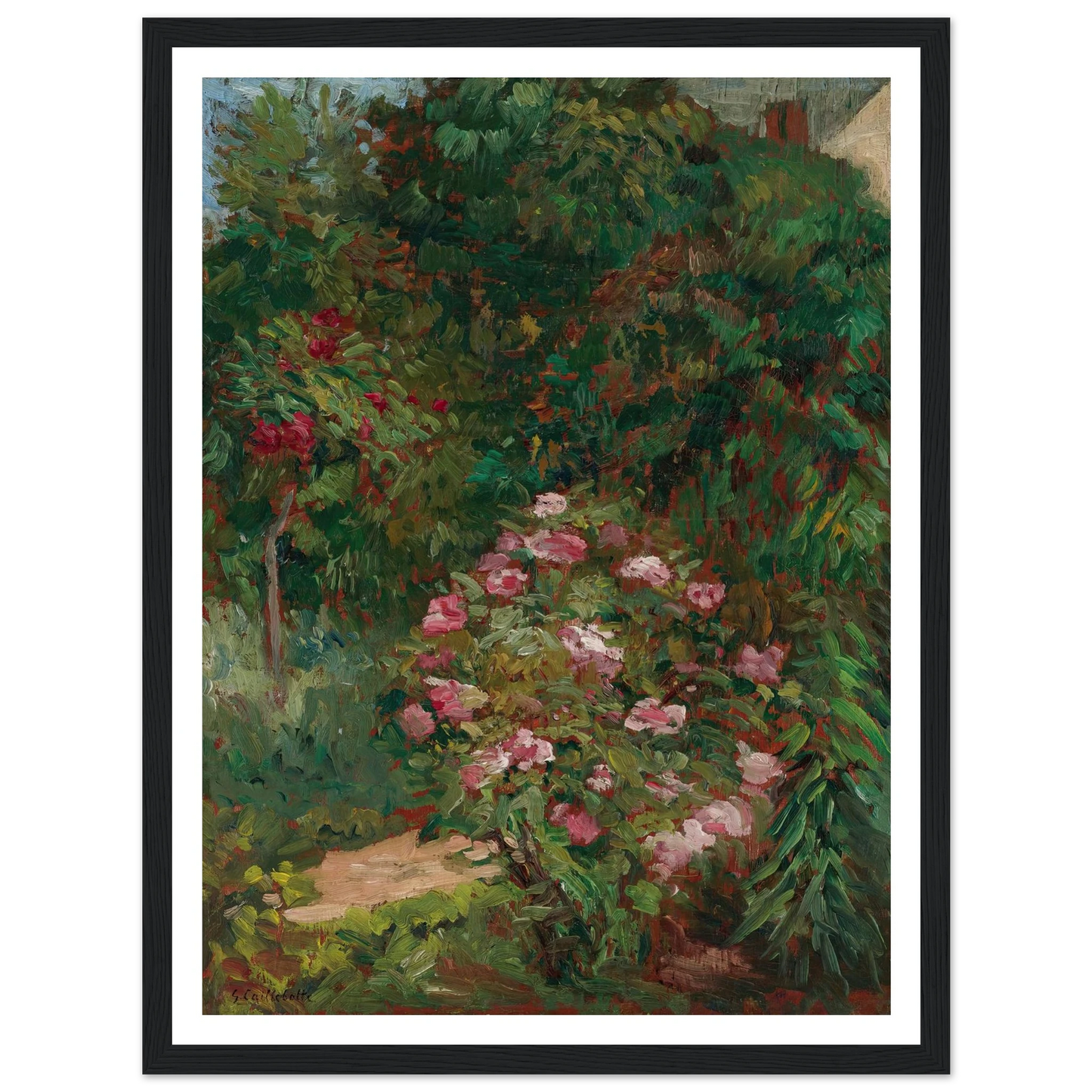 Massif De Fleurs, Jardin Du Petit Gennevilliers (1884) Art Print | Gustave Caillebotte - Framed Poster - 30x40 cm / 12x16″ - Black frame