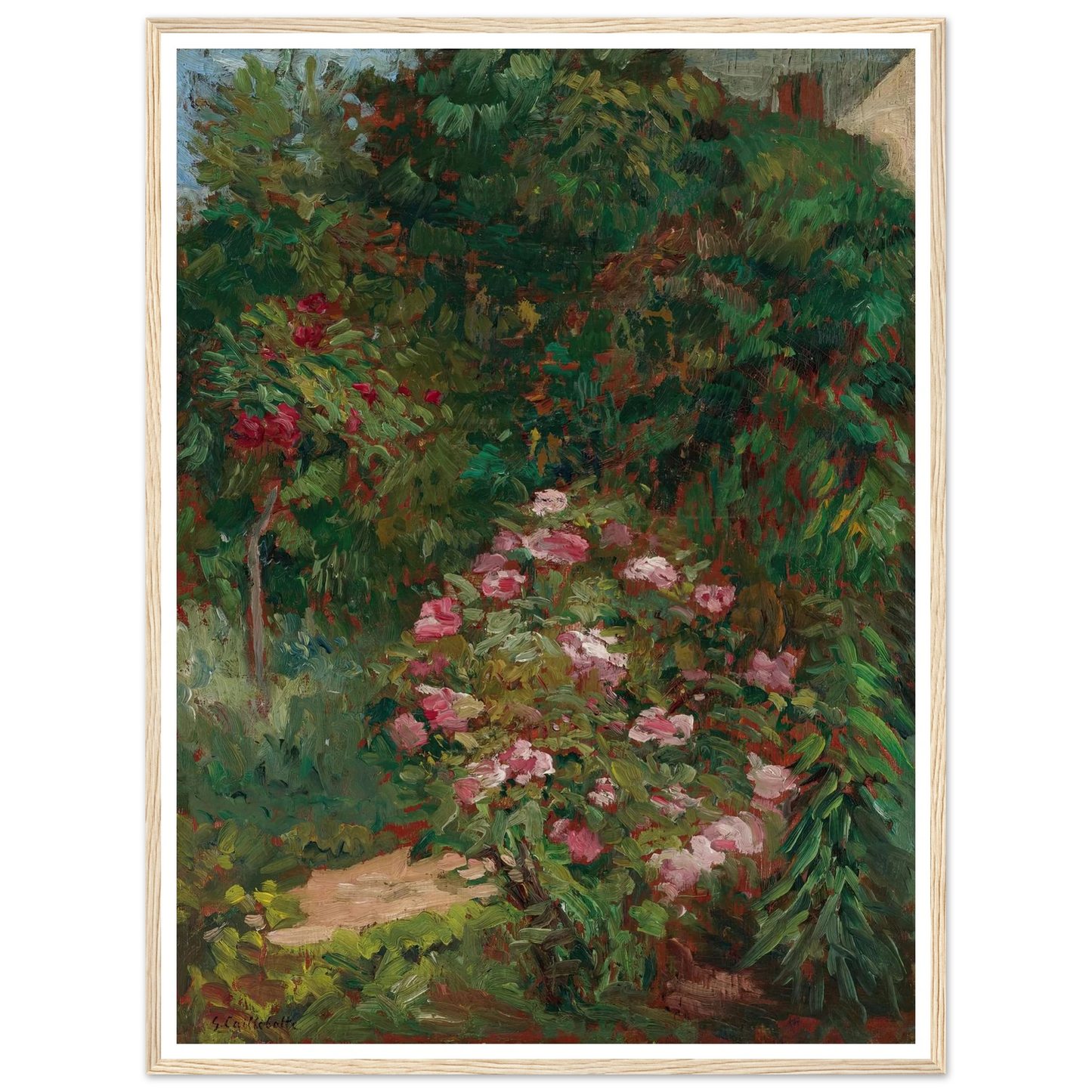 Massif De Fleurs, Jardin Du Petit Gennevilliers (1884) Art Print | Gustave Caillebotte - Framed Poster - 30x40 cm / 12x16″ - Black frame