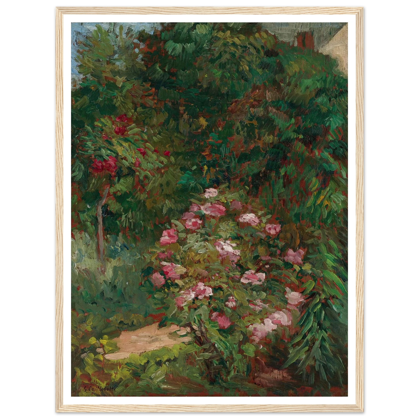 Massif De Fleurs, Jardin Du Petit Gennevilliers (1884) Art Print | Gustave Caillebotte - Framed Poster - 30x40 cm / 12x16″ - Black frame