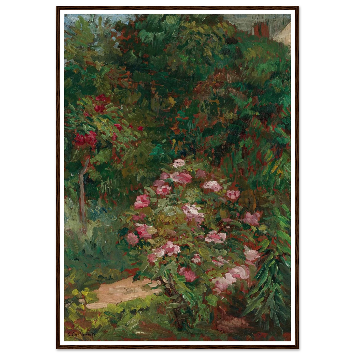 Massif De Fleurs, Jardin Du Petit Gennevilliers (1884) Art Print | Gustave Caillebotte - Framed Poster - 30x40 cm / 12x16″ - Black frame