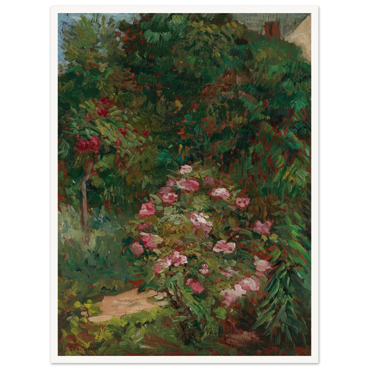 Massif De Fleurs, Jardin Du Petit Gennevilliers (1884) Art Print | Gustave Caillebotte - Framed Poster - 30x40 cm / 12x16″ - Black frame