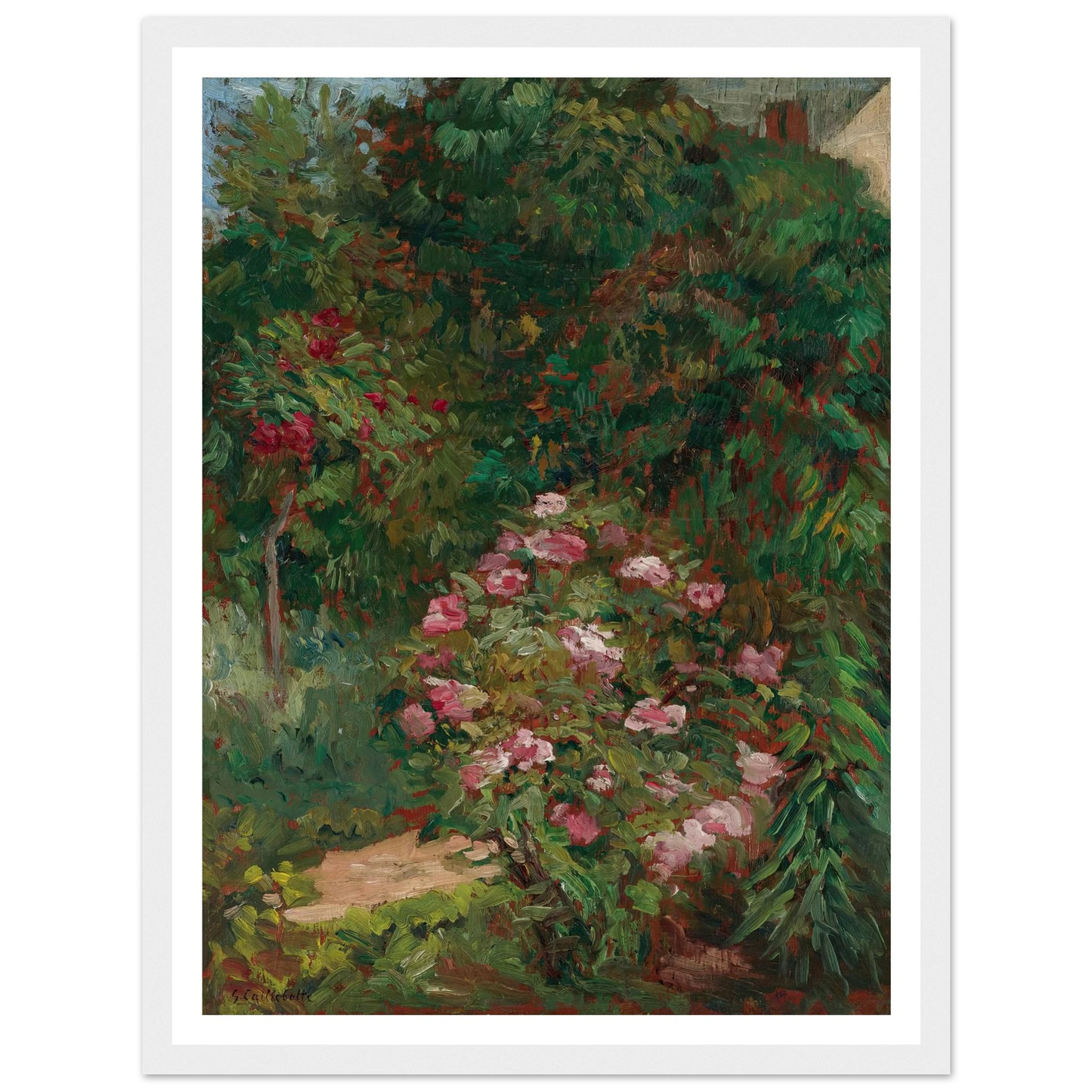 Massif De Fleurs, Jardin Du Petit Gennevilliers (1884) Art Print | Gustave Caillebotte - Framed Poster - 30x40 cm / 12x16″ - Black frame