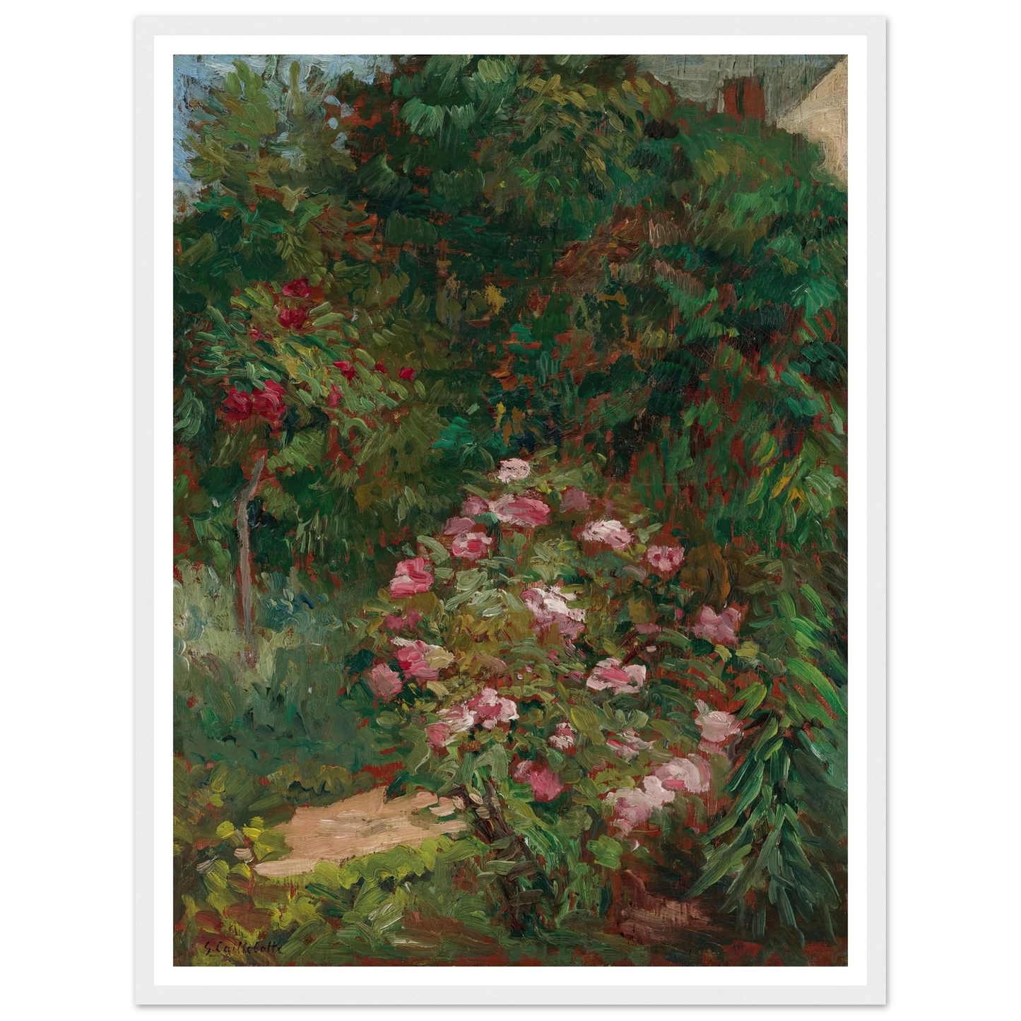 Massif De Fleurs, Jardin Du Petit Gennevilliers (1884) Art Print | Gustave Caillebotte - Framed Poster - 30x40 cm / 12x16″ - Black frame
