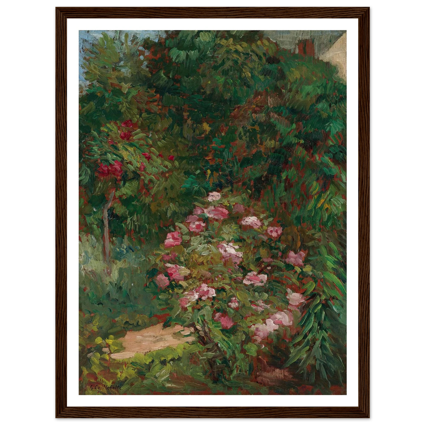 Massif De Fleurs, Jardin Du Petit Gennevilliers (1884) Art Print | Gustave Caillebotte - Framed Poster - 30x40 cm / 12x16″ - Black frame
