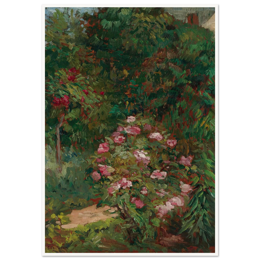 Massif De Fleurs, Jardin Du Petit Gennevilliers (1884) Art Print | Gustave Caillebotte - Framed Poster - 30x40 cm / 12x16″ - Black frame