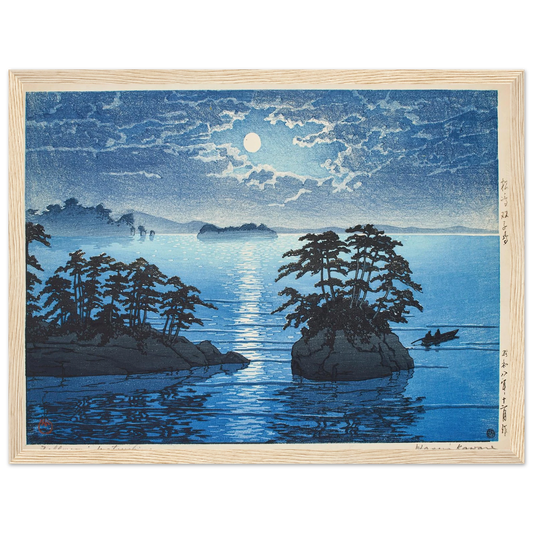 Matsushima Futagojima (1933) Art Print | Kawase Hasui - Framed Poster - 30x40 cm / 12x16″ - Black frame