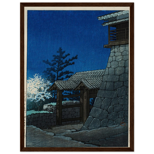 Matsuyamajo Tonashimon (Tonashi Gate, Matsuyama Castle) (1935) Art Print | Kawase Hasui - Framed Poster - 30x40 cm / 12x16″ - Black frame