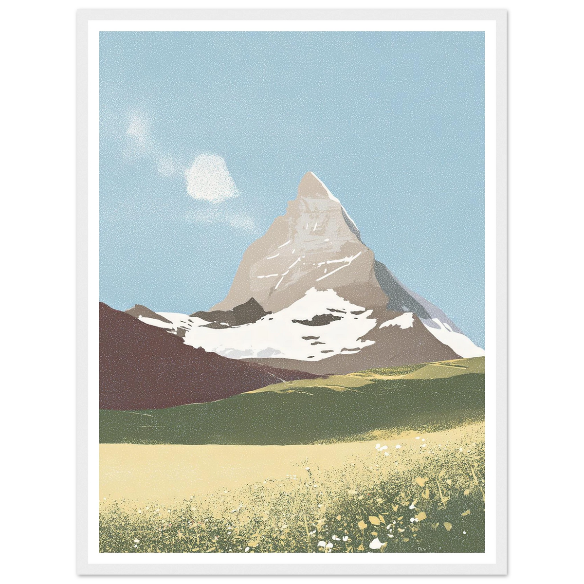 Matterhorn Summer Bloom - Framed Poster - 30x40 cm / 12x16″ - Black frame
