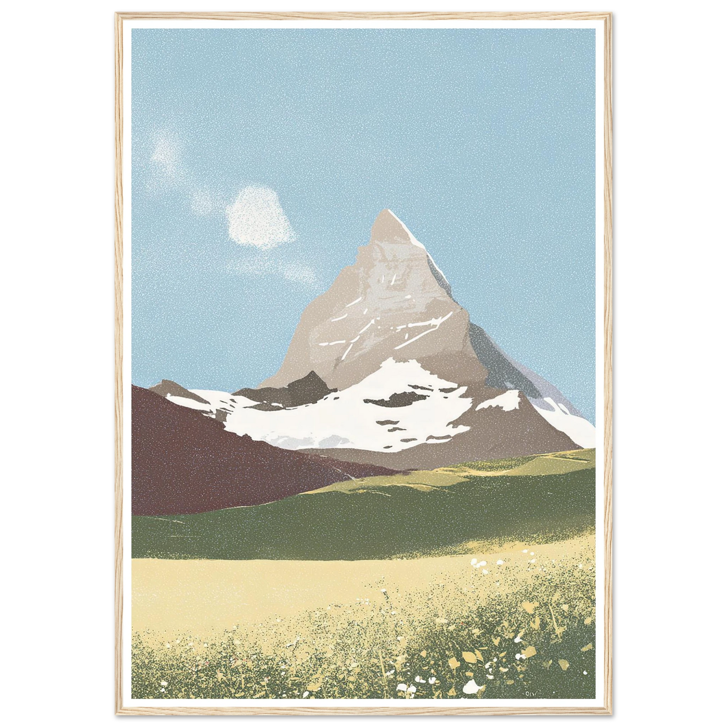 Matterhorn Summer Bloom - Framed Poster - 30x40 cm / 12x16″ - Black frame
