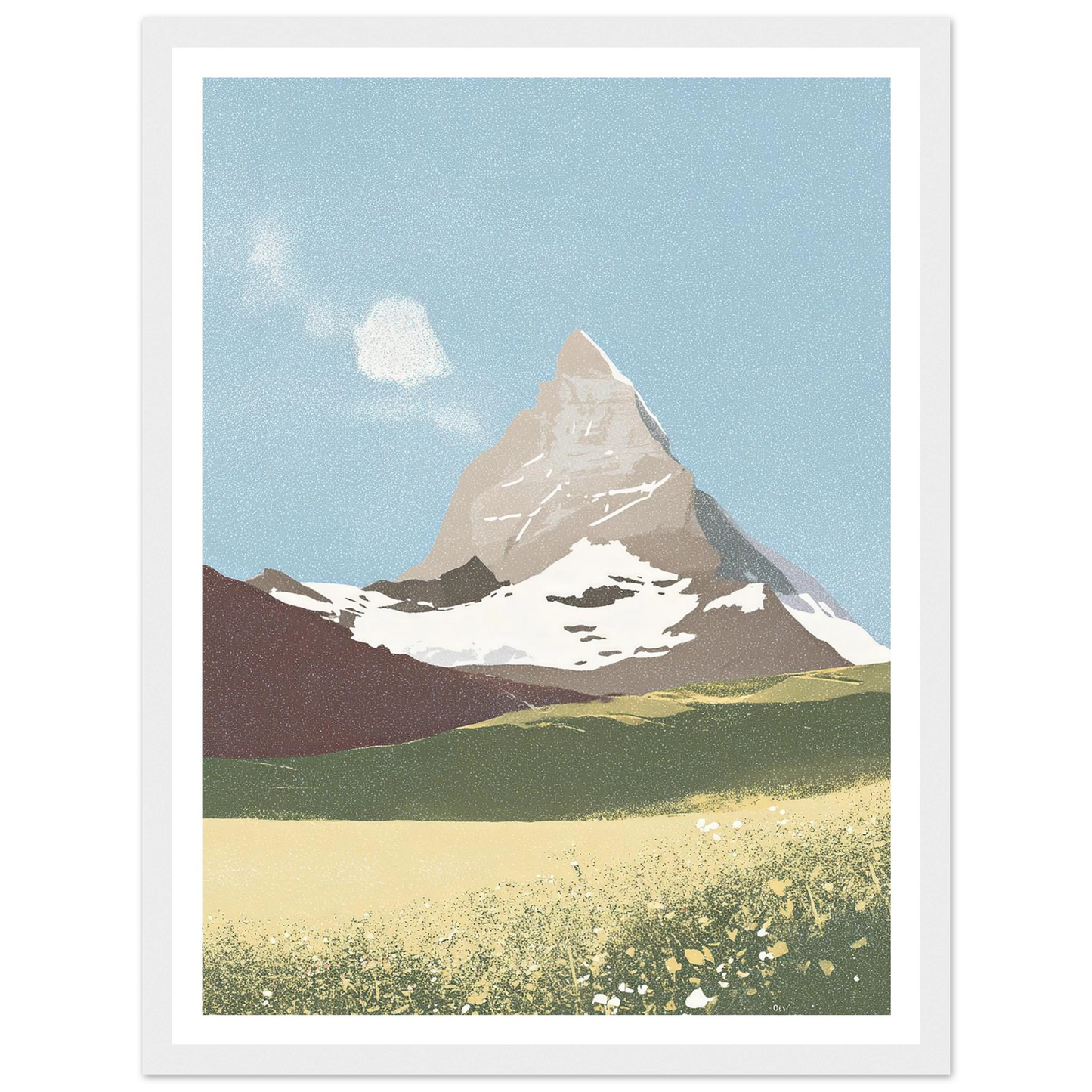 Matterhorn Summer Bloom - Framed Poster - 30x40 cm / 12x16″ - Black frame