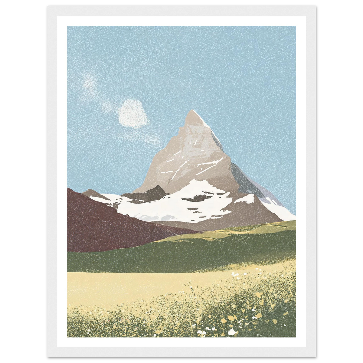 Matterhorn Summer Bloom - Framed Poster - 30x40 cm / 12x16″ - Black frame