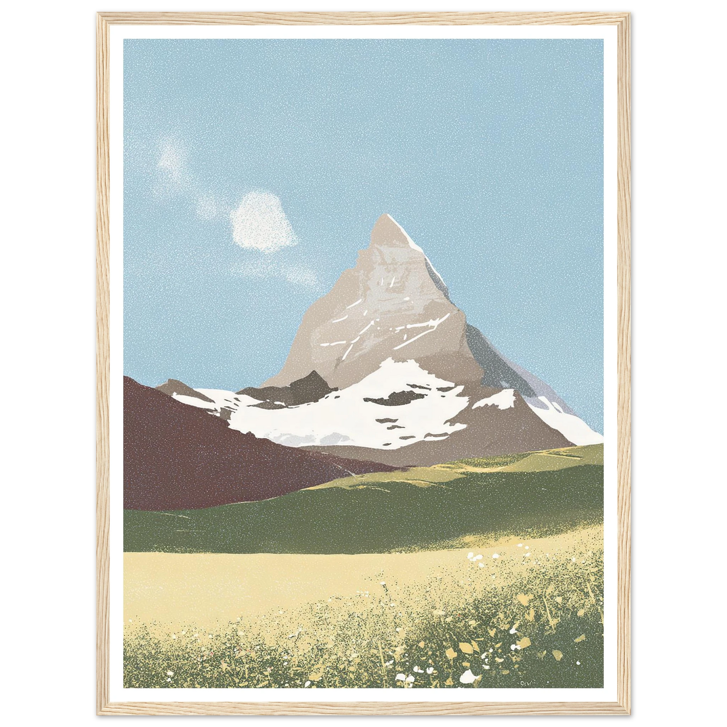 Matterhorn Summer Bloom - Framed Poster - 30x40 cm / 12x16″ - Black frame