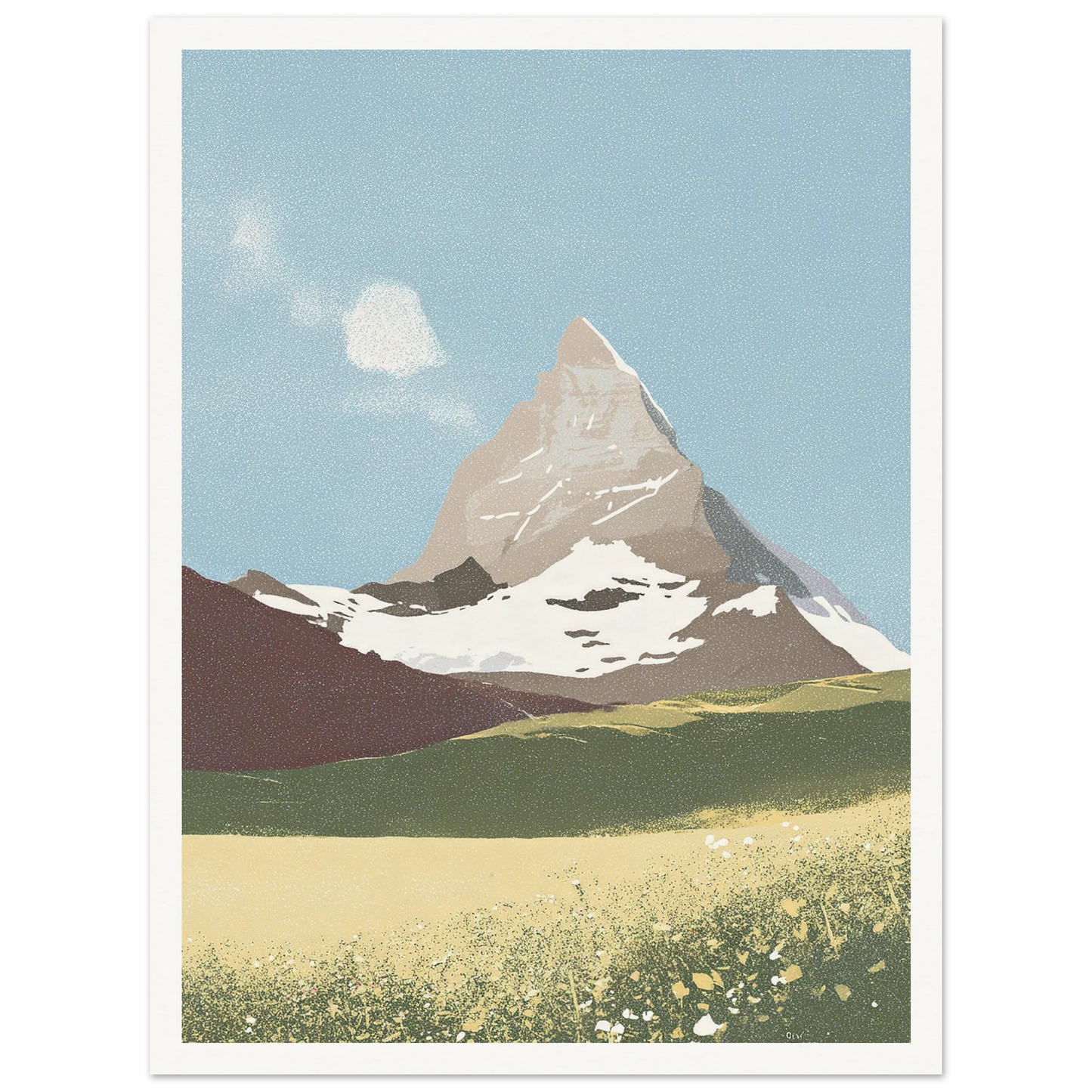 Matterhorn Summer Bloom - Framed Poster - 30x40 cm / 12x16″ - Black frame
