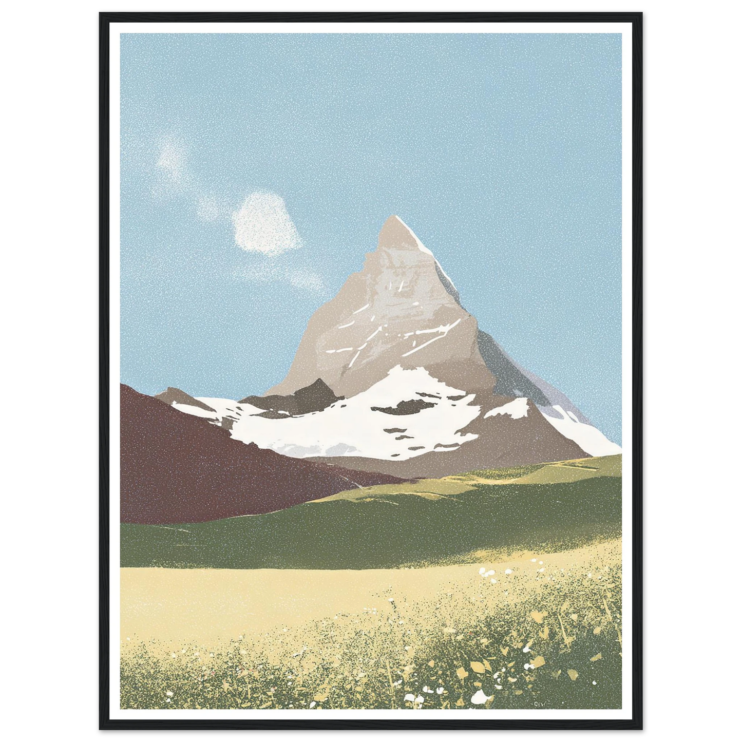 Matterhorn Summer Bloom - Framed Poster - 30x40 cm / 12x16″ - Black frame