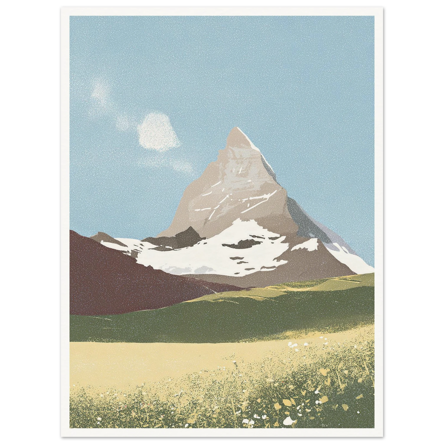 Matterhorn Summer Bloom - Framed Poster - 30x40 cm / 12x16″ - Black frame