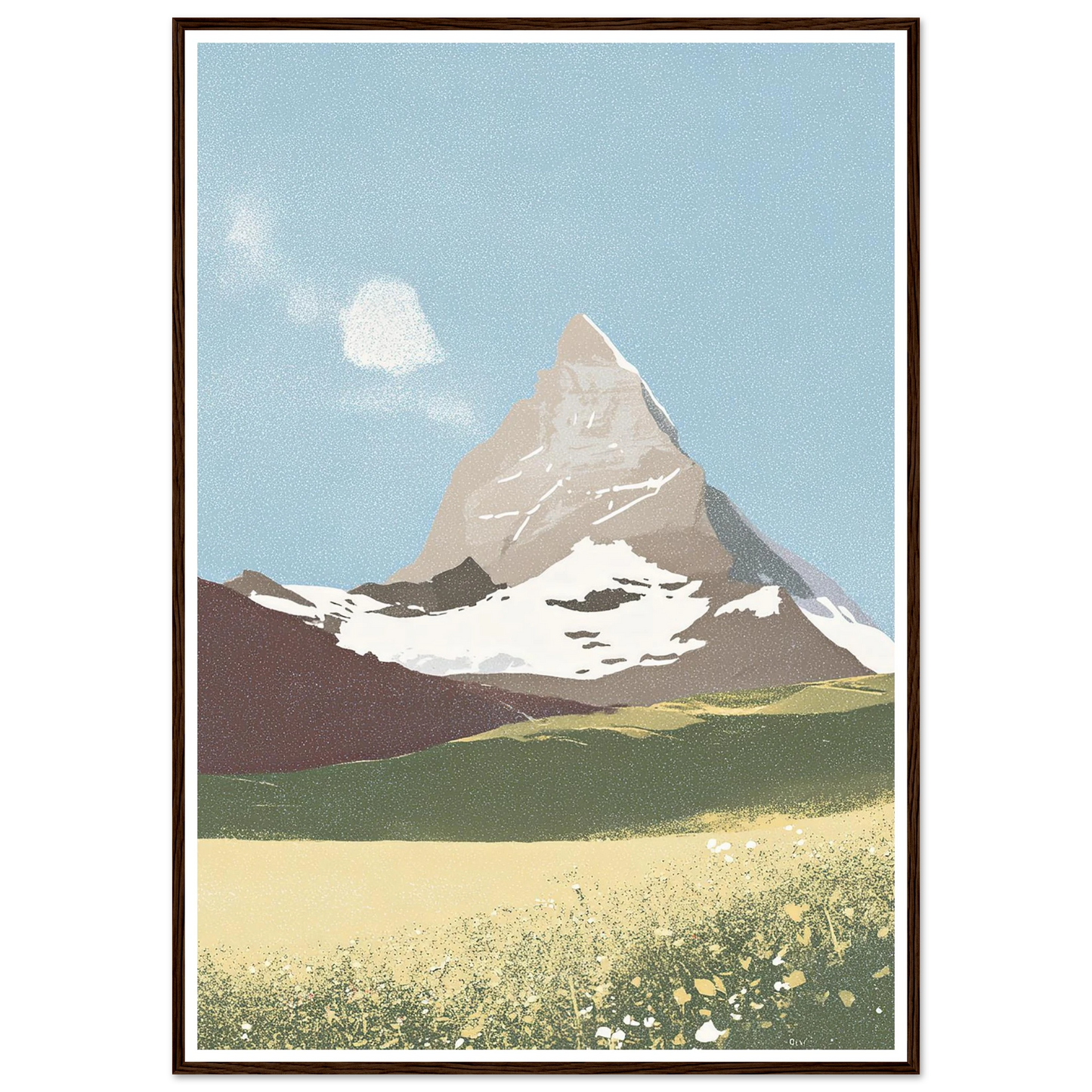 Matterhorn Summer Bloom - Framed Poster - 30x40 cm / 12x16″ - Black frame