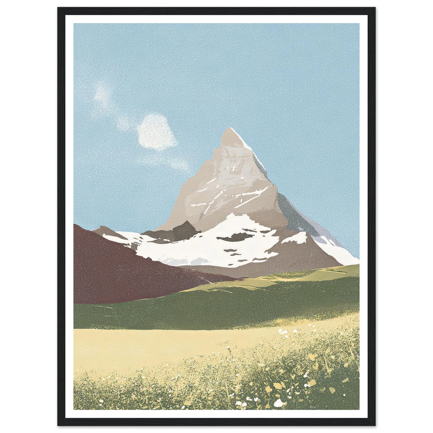 Matterhorn Summer Bloom - Framed Poster - 30x40 cm / 12x16″ - Black frame