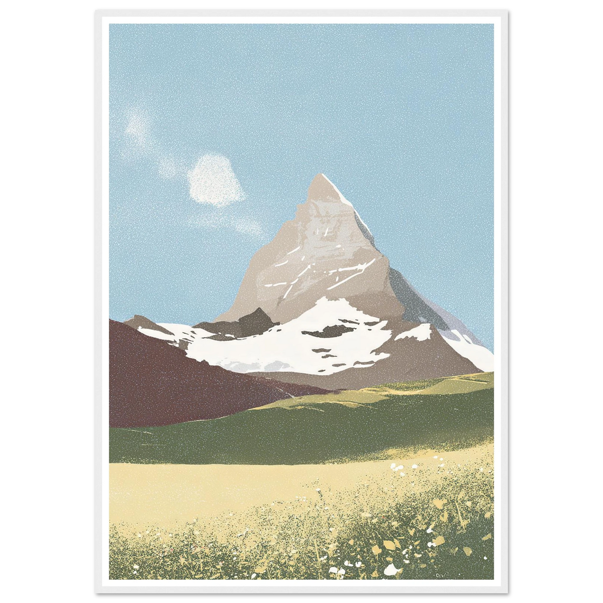 Matterhorn Summer Bloom - Framed Poster - 30x40 cm / 12x16″ - Black frame