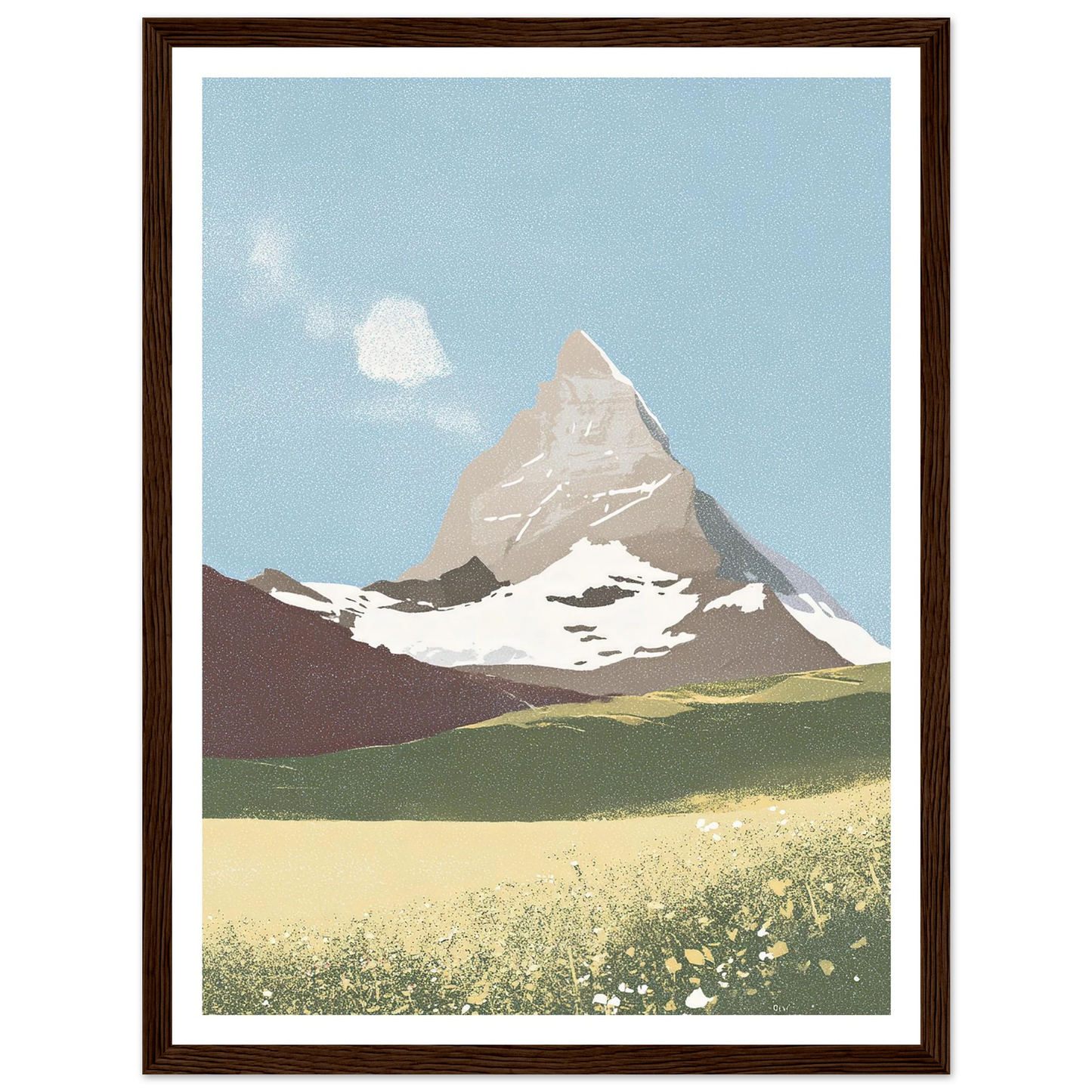 Matterhorn Summer Bloom - Framed Poster - 30x40 cm / 12x16″ - Black frame