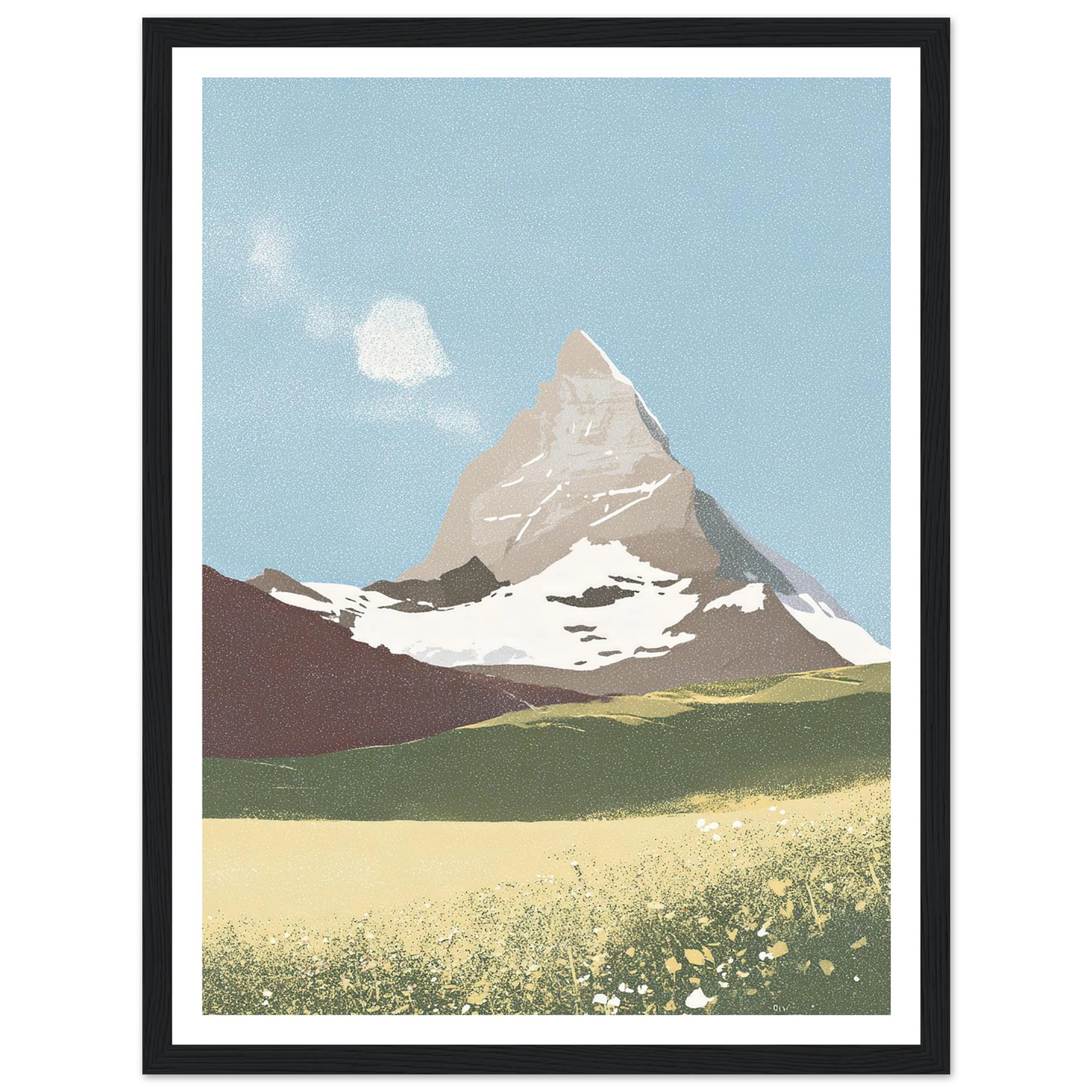 Matterhorn Summer Bloom - Framed Poster - 30x40 cm / 12x16″ - Black frame