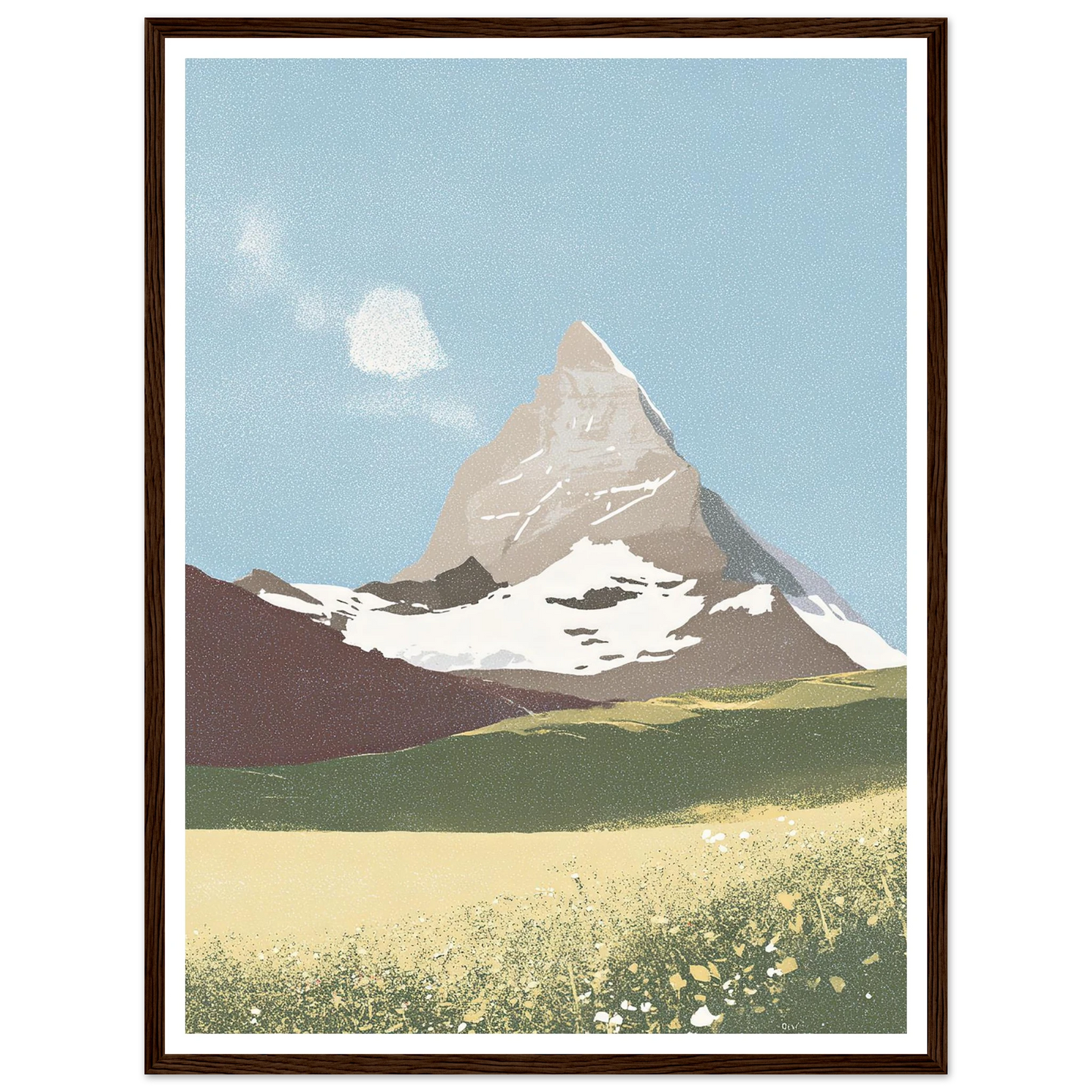 Matterhorn Summer Bloom - Framed Poster - 30x40 cm / 12x16″ - Black frame
