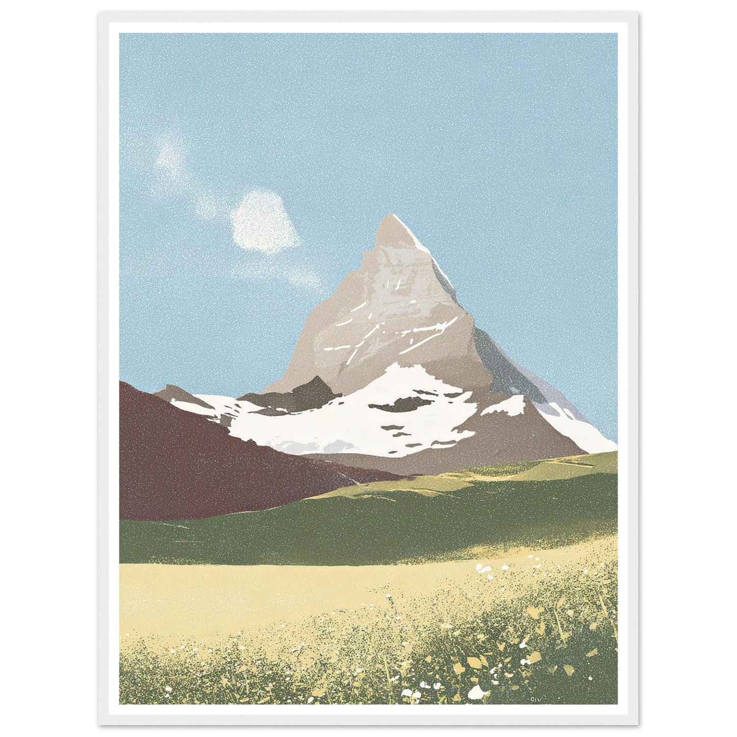 Matterhorn Summer Bloom - Framed Poster - 30x40 cm / 12x16″ - Black frame