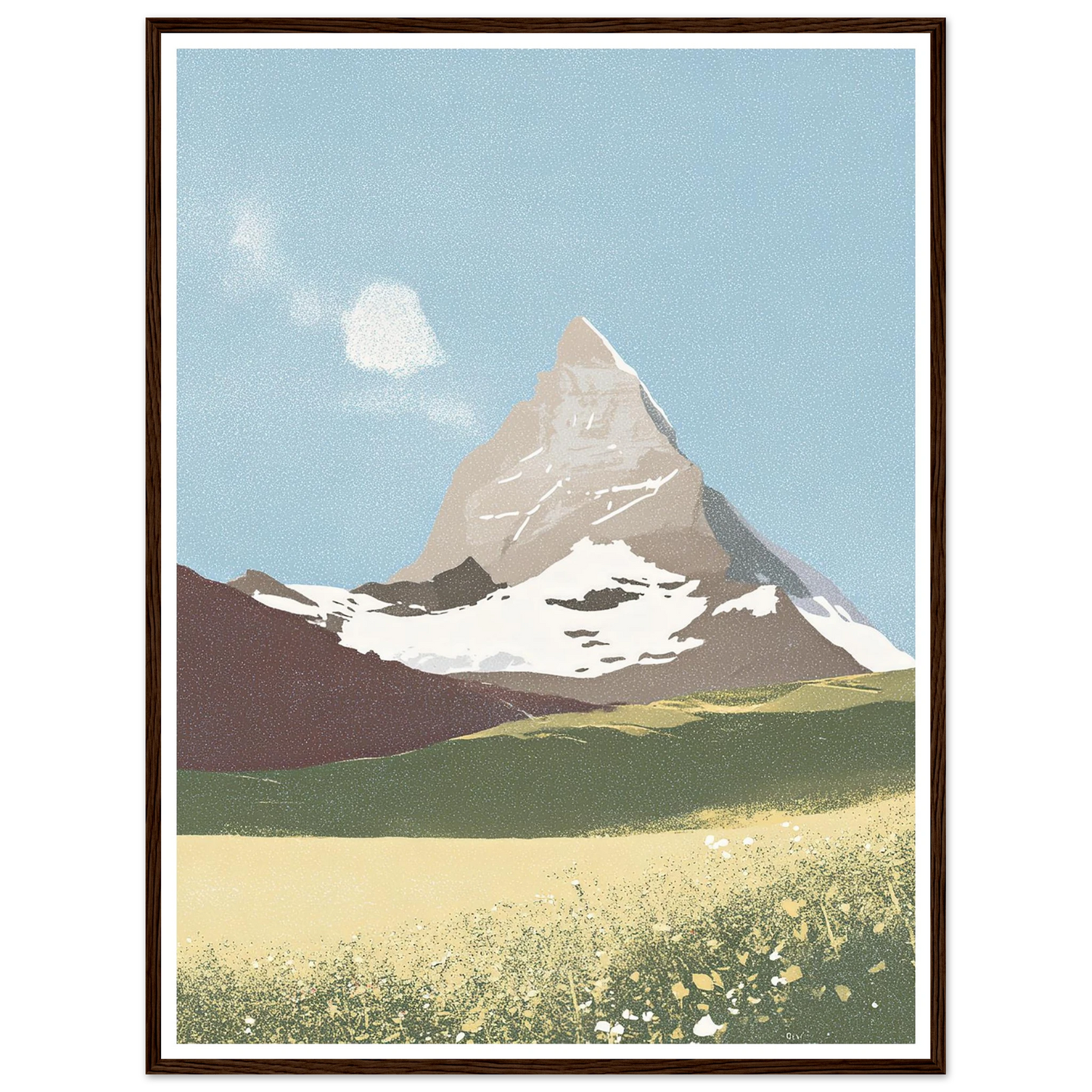 Matterhorn Summer Bloom - Framed Poster - 30x40 cm / 12x16″ - Black frame