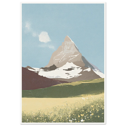 Matterhorn Summer Bloom - Framed Poster - 30x40 cm / 12x16″ - Black frame