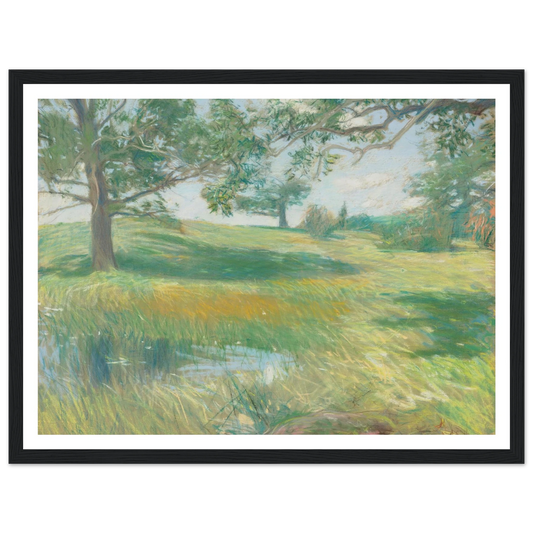 Meadows (circa 1891) Art Print | Childe Hassam - Framed Poster - 30x40 cm / 12x16″ - Black frame