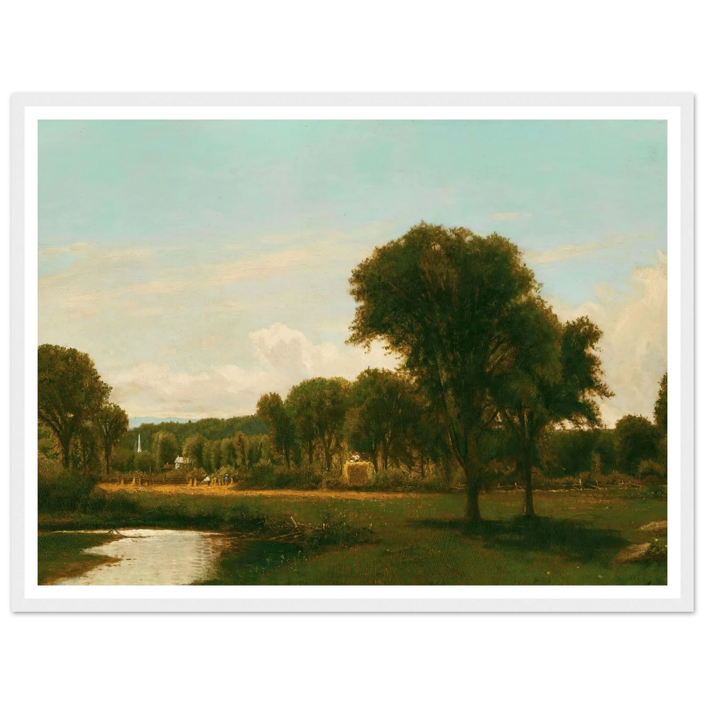 Medfield Landscape (circa 1868-69) Art Print | George Inness - Framed Poster - 30x40 cm / 12x16″ - Black frame
