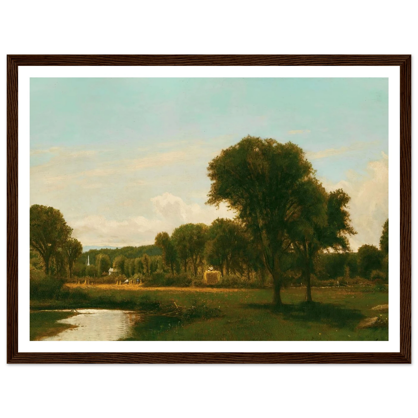 Medfield Landscape (circa 1868-69) Art Print | George Inness - Framed Poster - 30x40 cm / 12x16″ - Black frame