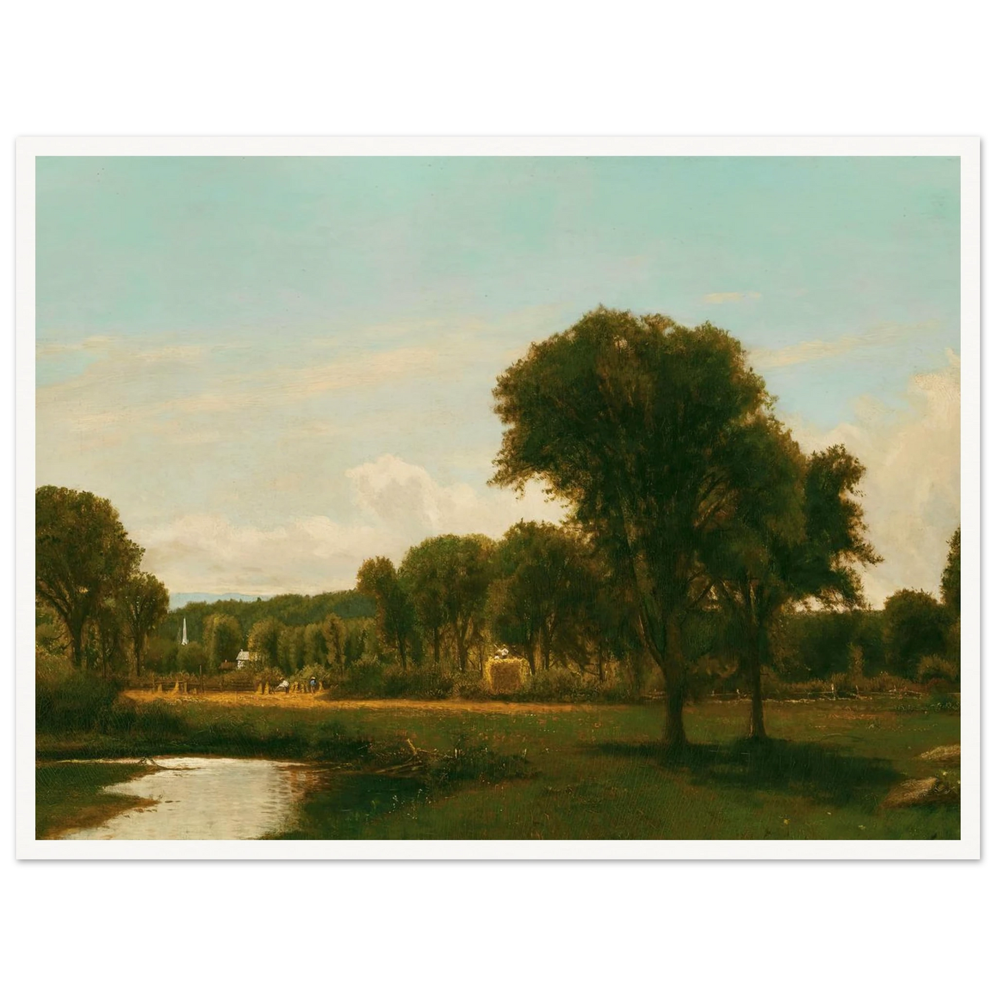 Medfield Landscape (circa 1868-69) Art Print | George Inness - Framed Poster - 30x40 cm / 12x16″ - Black frame