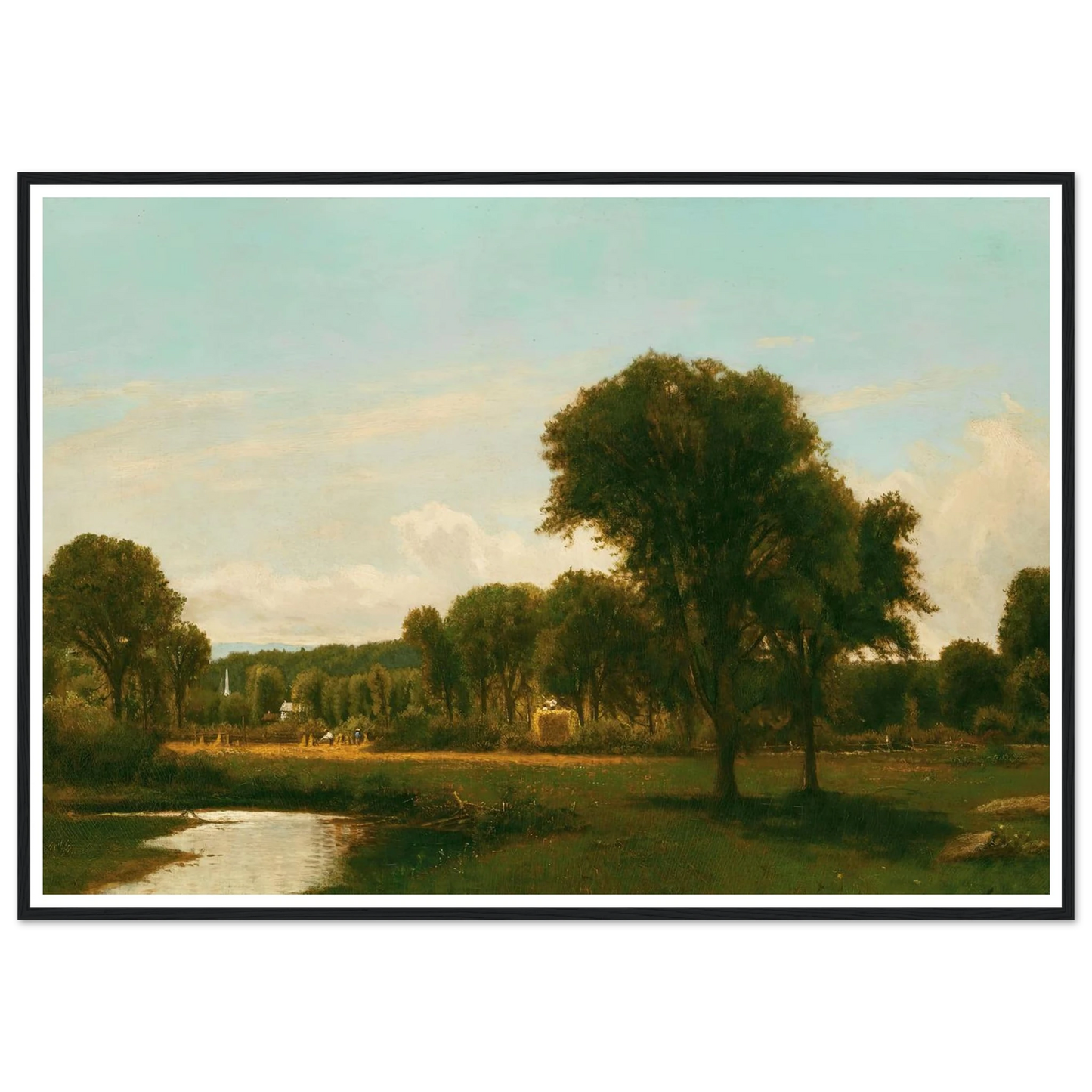 Medfield Landscape (circa 1868-69) Art Print | George Inness - Framed Poster - 30x40 cm / 12x16″ - Black frame