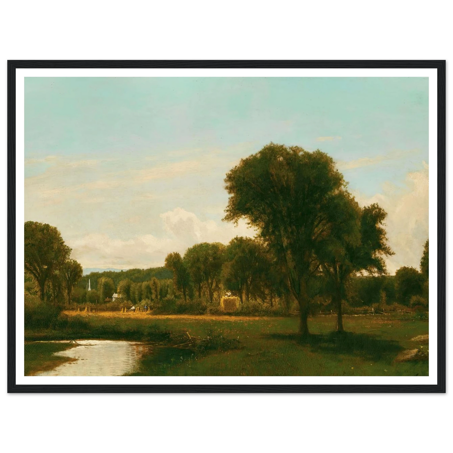 Medfield Landscape (circa 1868-69) Art Print | George Inness - Framed Poster - 30x40 cm / 12x16″ - Black frame
