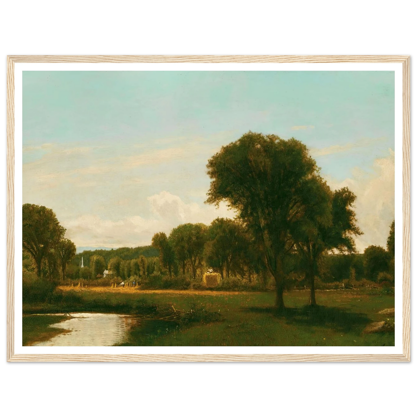 Medfield Landscape (circa 1868-69) Art Print | George Inness - Framed Poster - 30x40 cm / 12x16″ - Black frame
